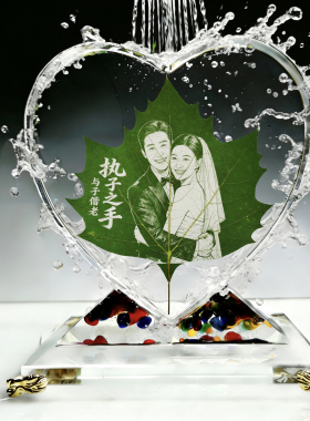 叶雕照片定制生日礼物女友摆件