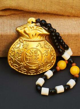 黄铜财袋招财进宝福袋摆件