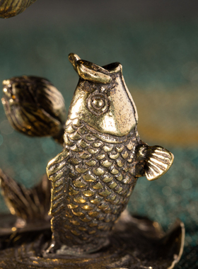 纯黄铜室内纯黄铜香炉倒流香荷花