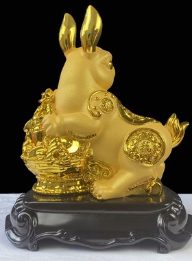 招财十二生肖摆件送福玉兔客厅
