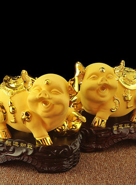 猪摆件招财乔迁新居礼品客厅装饰十二生肖猪年吉祥物属猪旺财摆件