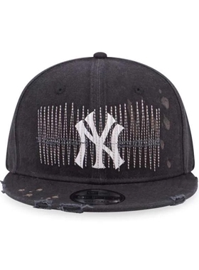 New Era & MLB纽亦华 联名款战损破洞牛仔系列刺绣平檐棒球帽