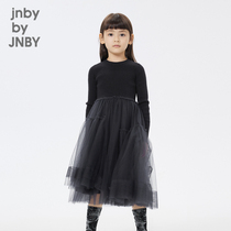 Princess Wind] Jiangnan Bclothes Tong Clothing Spring Knit Lian Clothing Dress Mesh Yarn Splicing Girl Child Jnbybyjnby