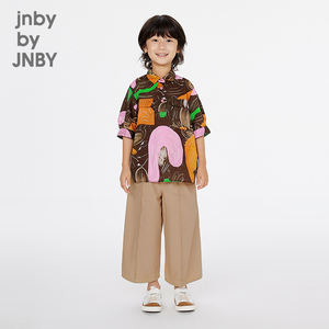 江南布衣童装短袖衬衣中袖衬衫领印花随机夏