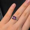 Natural purple spinel ring collection grade weight 2.85 carats pure Asscher with loose stone certificate