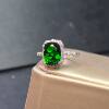Natural diopside ring produced in Russia, weight 2.94 carats, square pillow shape, 7.7*9.8mm fine silver