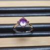 Amethyst sugar tower ring, pendant, earrings, 3-piece set, square diameter 8mm, crystal clear, fluorescent
