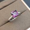 Natural purple spinel ring collection grade weight 2.85 carats pure Asscher with loose stone certificate