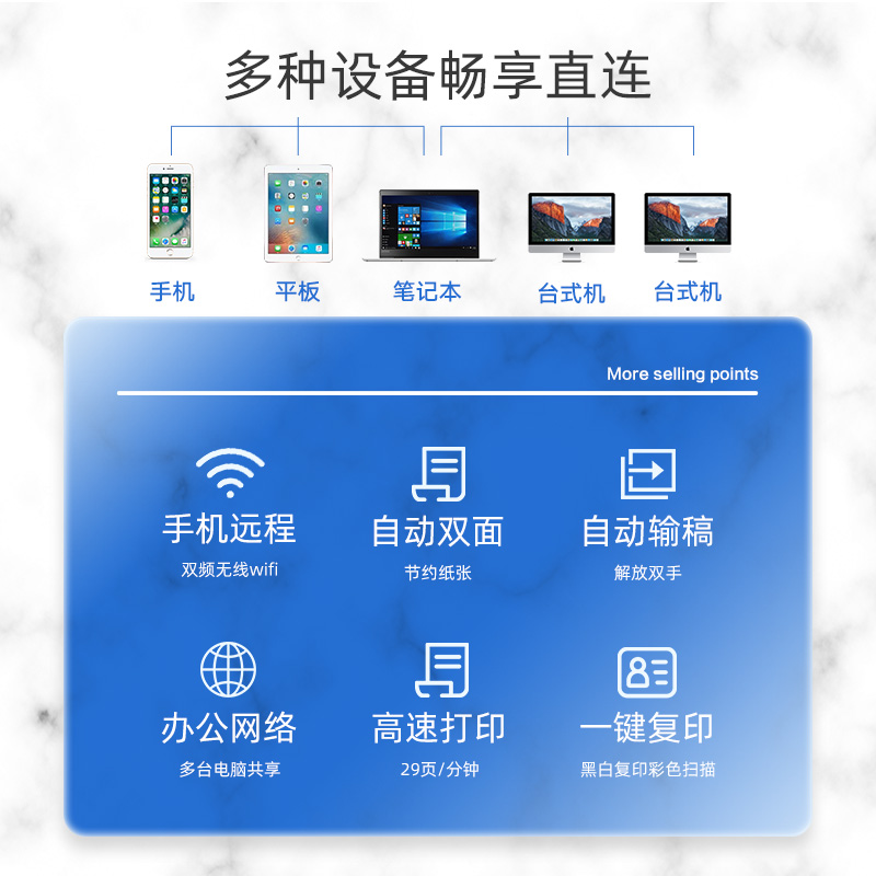 hp惠普233sdw激光打印机复印机扫描一体机自动双面手机无线A4办公专用小型家用学生232dwc黑白连续商务多功能