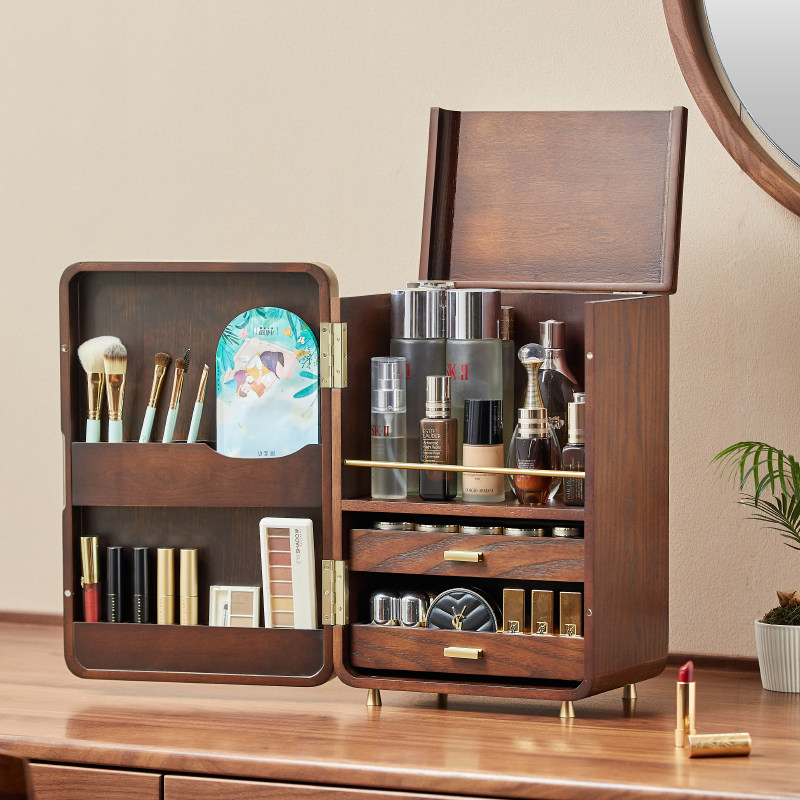 创意情人节礼物实用送老婆闺蜜妈妈实木化妆品收纳盒生日浪漫礼品