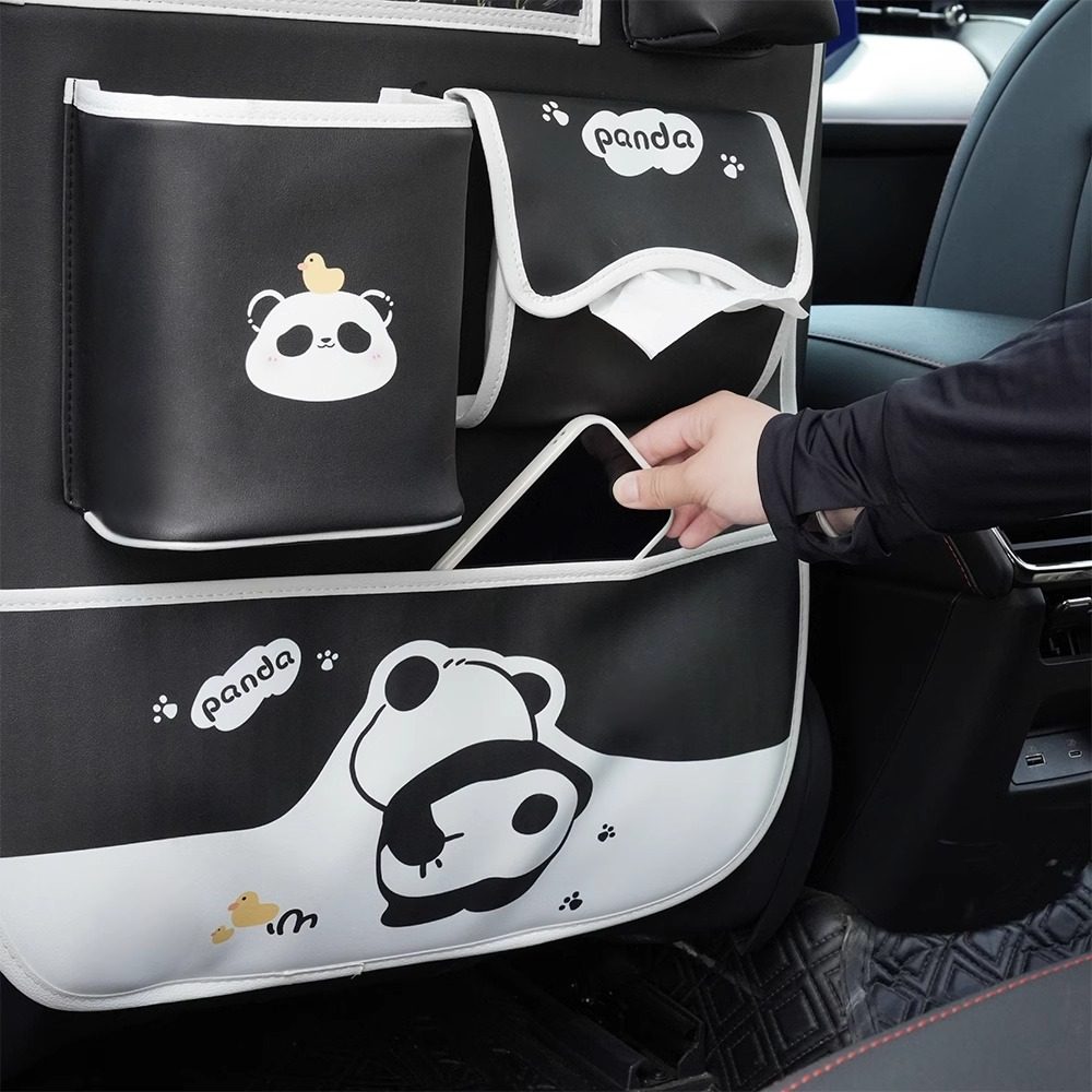 车载收纳袋卡通可爱座椅靠背多功能置物架汽车纸巾盒垃圾桶防踢垫,淘宝优惠券,粉丝福利购,淘宝优惠卷