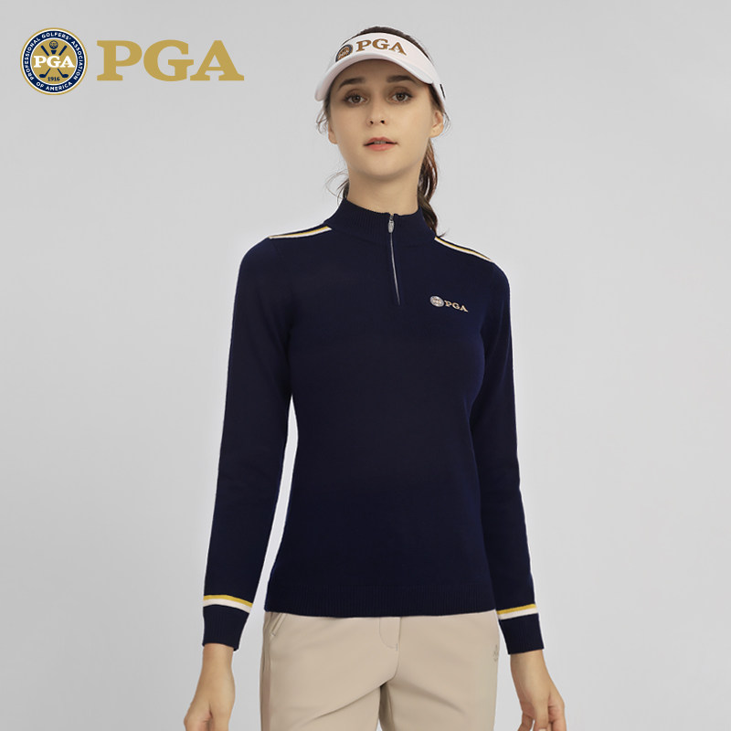 美国PGA高尔夫服装女毛衣秋冬新品长袖羊毛针织衫上衣显瘦衣服,淘宝优惠券,粉丝福利购,淘宝优惠卷