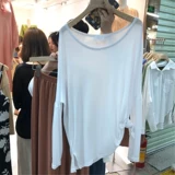 Осенний бюстгальтер-топ, белый лонгслив, шарф, тонкая футболка, коллекция 2021, в корейском стиле, свободный крой, длинный рукав