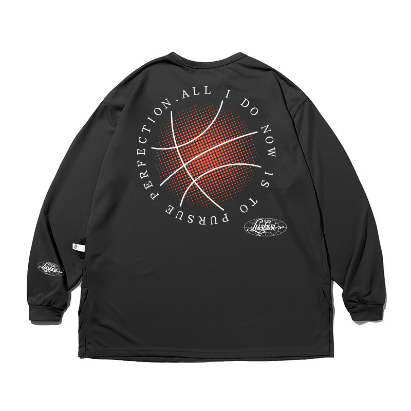 LUSHISI秋季[日落篮球]网眼速干运动长袖t恤男训练投篮服美式街头,淘宝优惠券,粉丝福利购,淘宝优惠卷