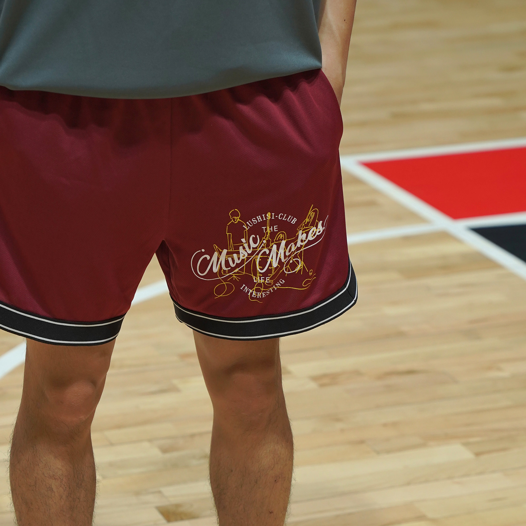 LUSHISI美式网眼篮球短裤夏季新款运动宽松不过膝四分训练[乐队],淘宝优惠券,粉丝福利购,淘宝优惠卷