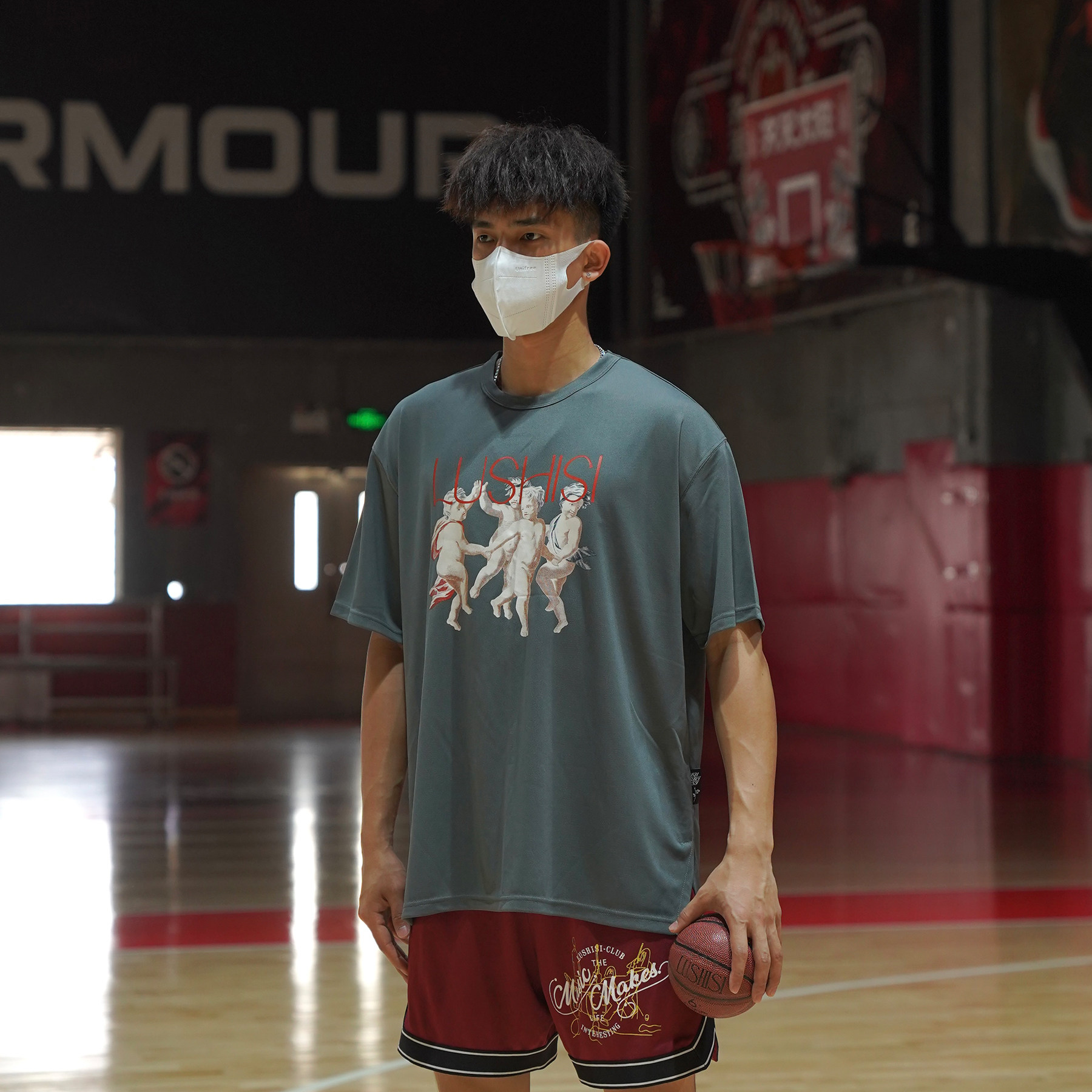 LUSHISI美式网眼篮球短裤夏季新款运动宽松不过膝四分训练[乐队],淘宝优惠券,粉丝福利购,淘宝优惠卷