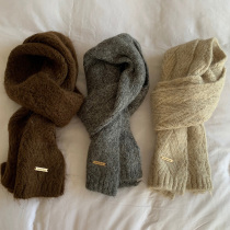 City Department thickened Coarse Knit Warm South Korea Womens Dress 2023 Winter Dress New Retro Thread Wool Scarves women