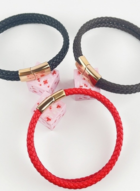 男士黄金手绳手链双圈双层