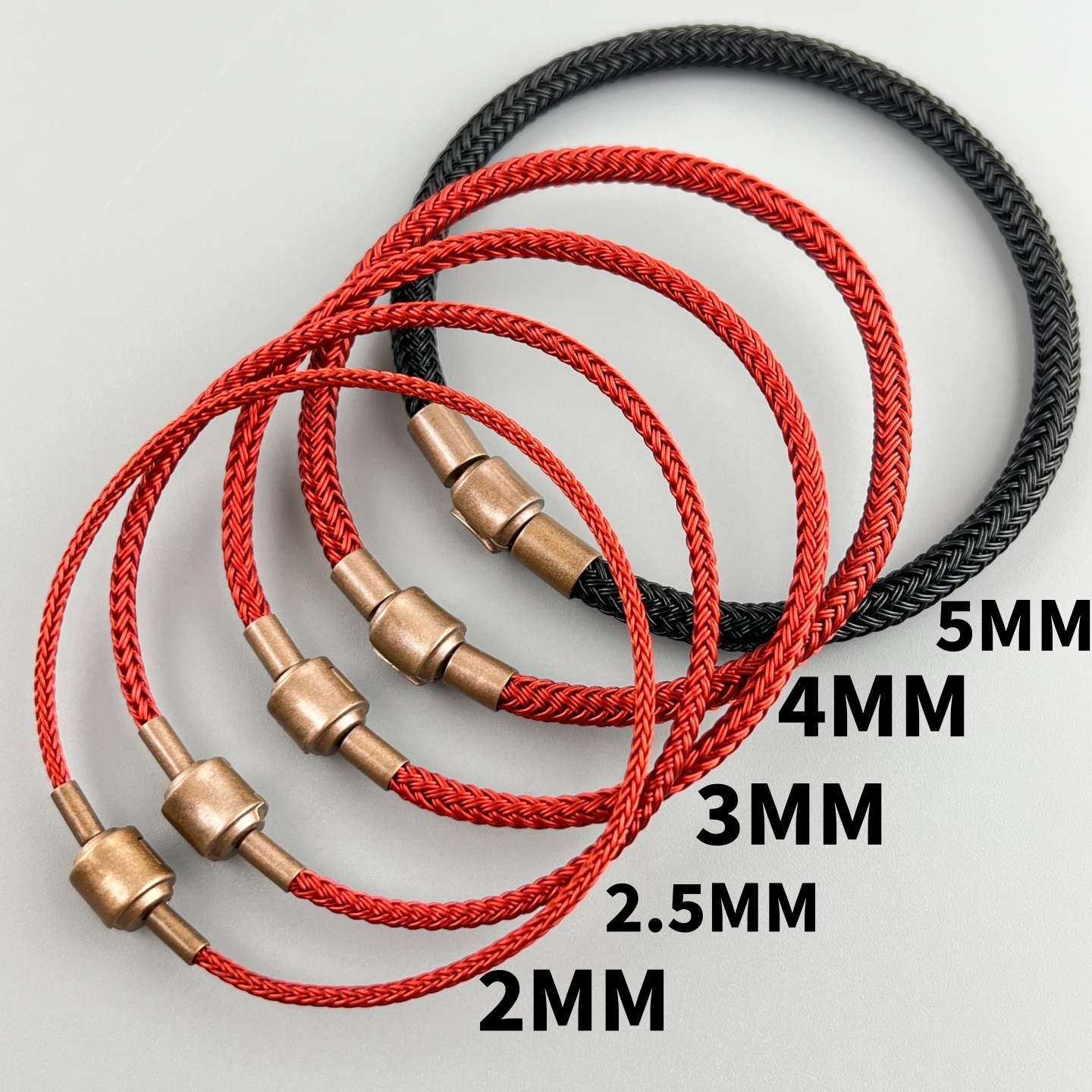 2mm2.5mm3mm防水钢丝绳手绳手链适用于周生家穿3D硬金转运珠红绳 - 图2