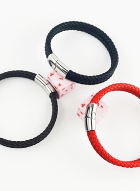 男士黄金手绳手链双圈双层可穿珠