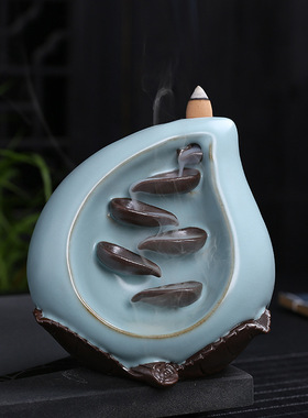陶瓷倒流香炉哥窑紫砂工艺品