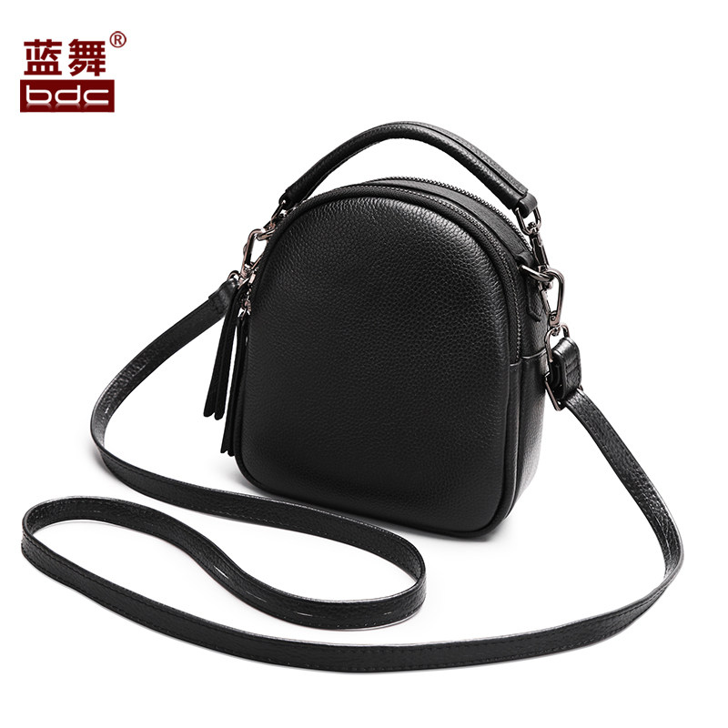 女2020新款简约头层牛皮手提斜挎包 蓝舞女士包袋