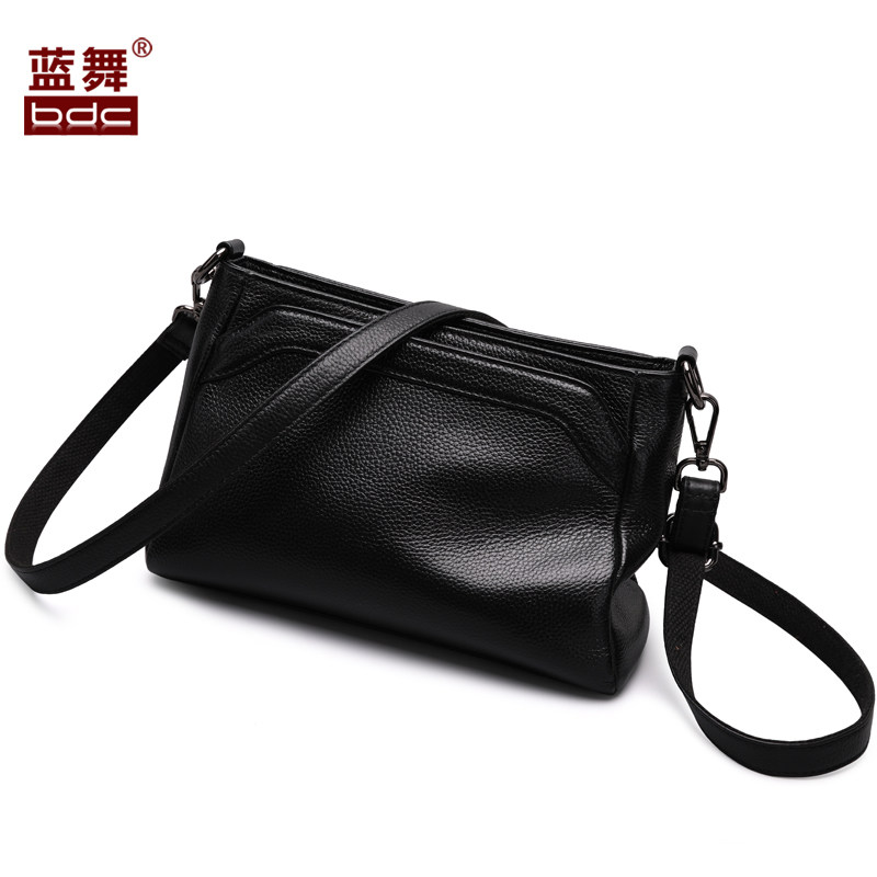2020新款时尚百搭头层牛皮斜挎包 蓝舞女士包袋