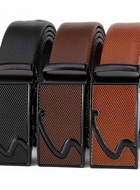 Automatic Buckle Business Belt Designer Fashion Textured On