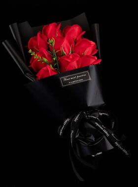 9 Heads Soap Flower Rose Bouquet Artificial Flower for Chri