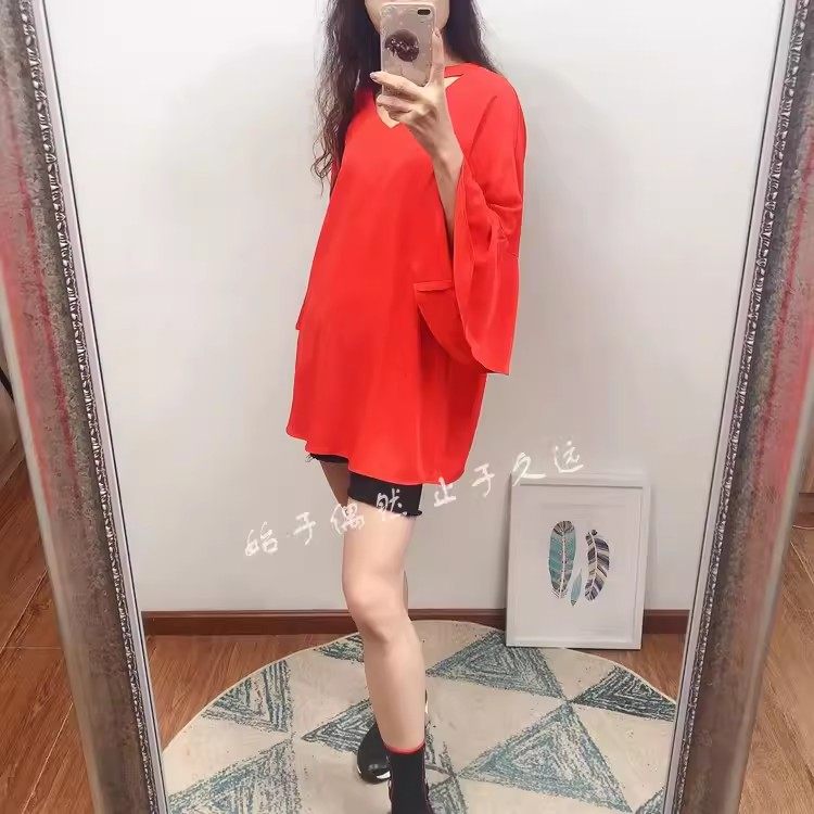 在一起 2026春季新品时尚双层领宽松喇叭袖套头纯色雪纺衬衫女装,淘宝优惠券,粉丝福利购,淘宝优惠卷