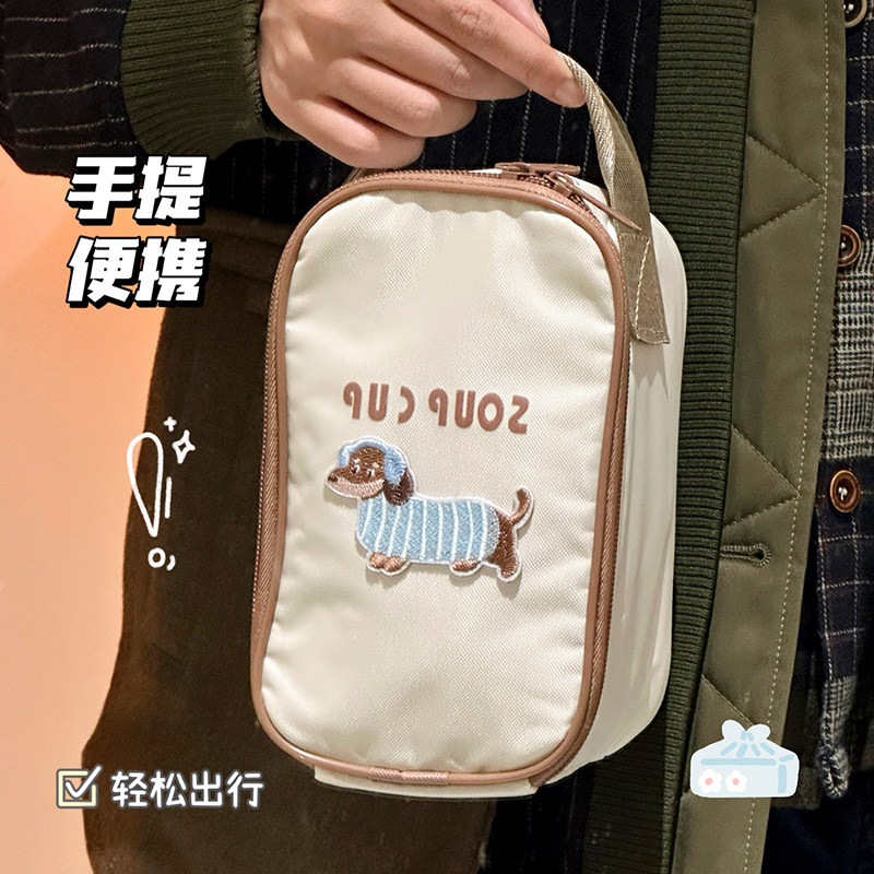 卡通手拎早餐饭盒袋可爱腊肠狗便携保温包儿童便当包加厚铝箔餐包,淘宝优惠券,粉丝福利购,淘宝优惠卷