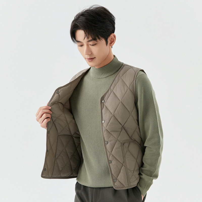 羽绒棉马甲男秋冬轻薄保暖背心打底棉衣内胆短款口袋坎肩贴身马夹,淘宝优惠券,粉丝福利购,淘宝优惠卷