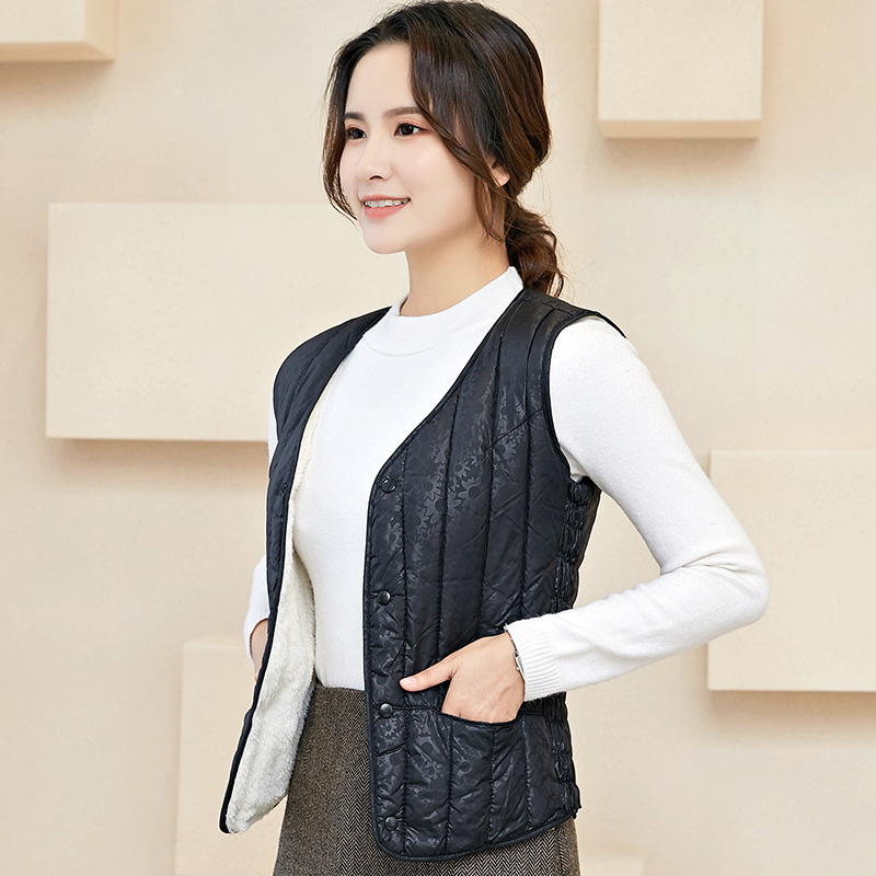 秋冬季加绒短款羽绒打底小棉背心 森淼服饰马夹