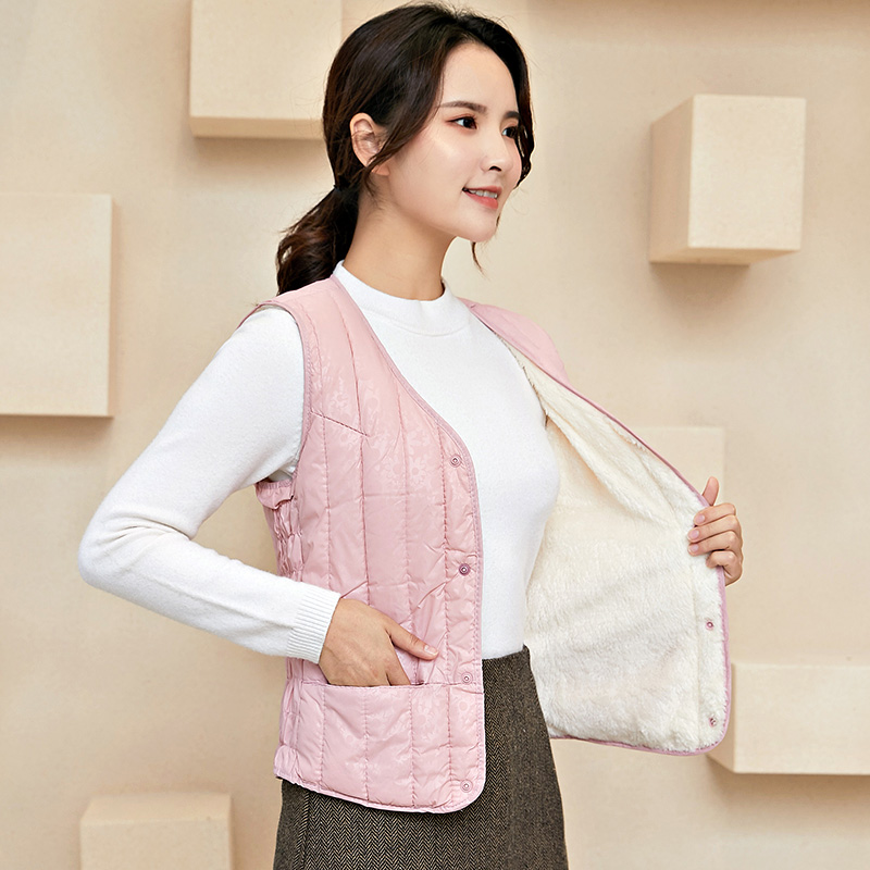 秋冬季加绒短款羽绒打底小棉背心 森淼服饰马夹