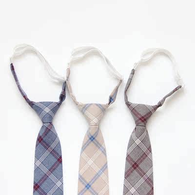 黛女子高校生jk制服班服领结面打领带平角结领花赤灰烟青杏蓝格 虎窝淘