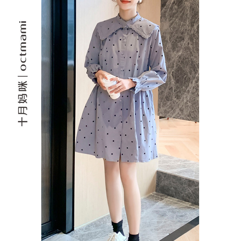 【专柜同款】十月妈咪孕妇秋季连衣裙 十月妈咪母婴专营连衣裙