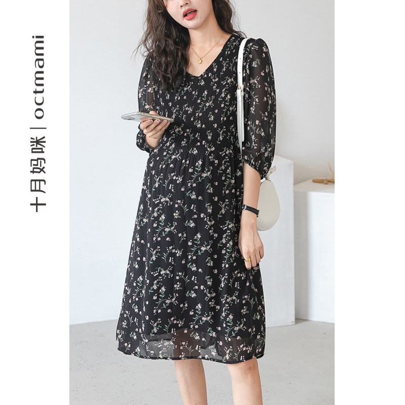 【新品】十月妈咪孕妇秋季新款外穿 十月妈咪母婴专营连衣裙