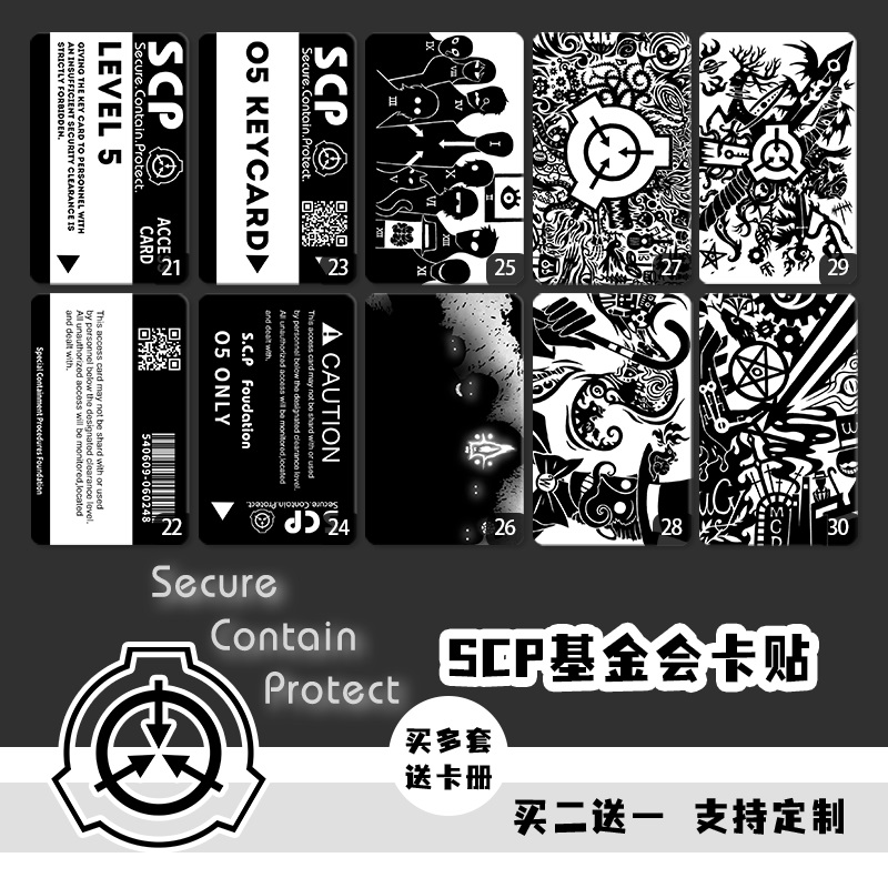 SCP基金会门禁权限卡贴定制diy公交饭卡水卡送朋友生日礼物 - 图1