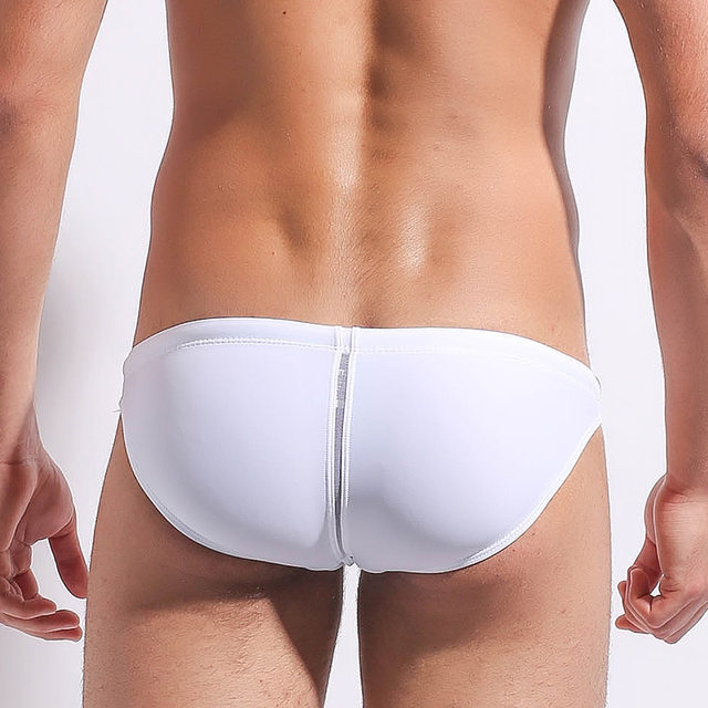 Swimming trunks for men professional sexy low waist solid color quick-drying new style for boys summer seaside hot spring swimming trousers