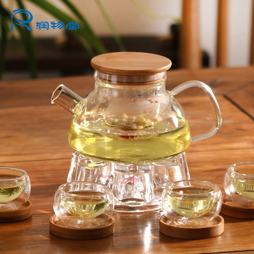 小罐茶茶具套装家用 玻璃过滤加厚煮茶壶花茶壶泡花草茶壶过滤网 - 图2