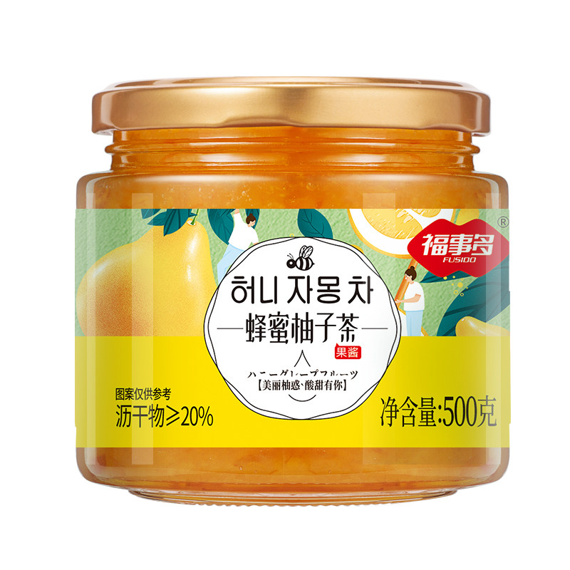 福事多罐装500g蜂蜜柚子茶冲饮 福事多蜂蜜果味茶