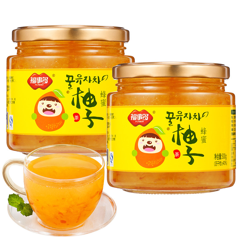 福事多柚子茶1kg速溶冲饮花果茶 福事多蜂蜜果味茶