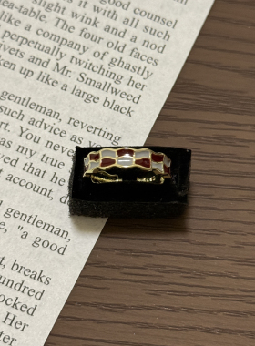 个性简约气质棋盘格法式复古戒指女不规则波浪休闲通勤约会34573