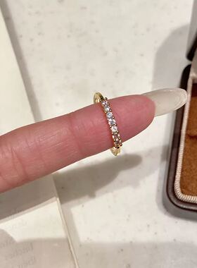 欧美风新款个性潮流时尚微镶满钻开口戒指创意简约轻奢关节戒指