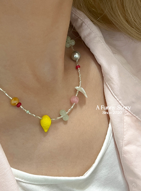 春夏多彩多巴胺串珠项链