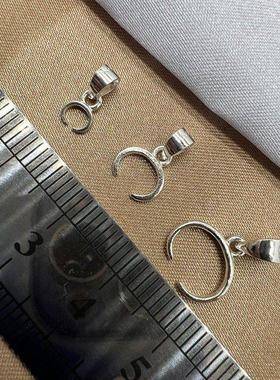 s925纯银吊坠扣头日韩网红珍珠DIY银扣头吊坠扣 翡翠牛鼻扣银饰品