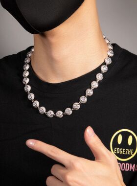 跨境欧美hiphop12MM圆珠项链朋克