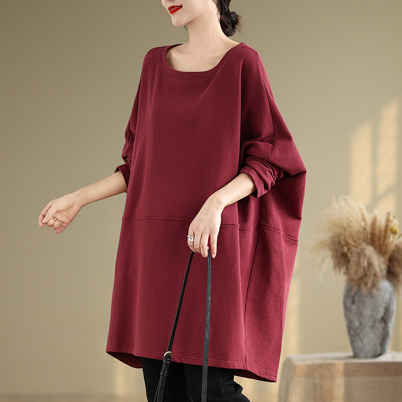 胖mm特大版200斤加厚上衣大衫遮肉遮肚显瘦洋气气质慵懒风中长款 - 图0