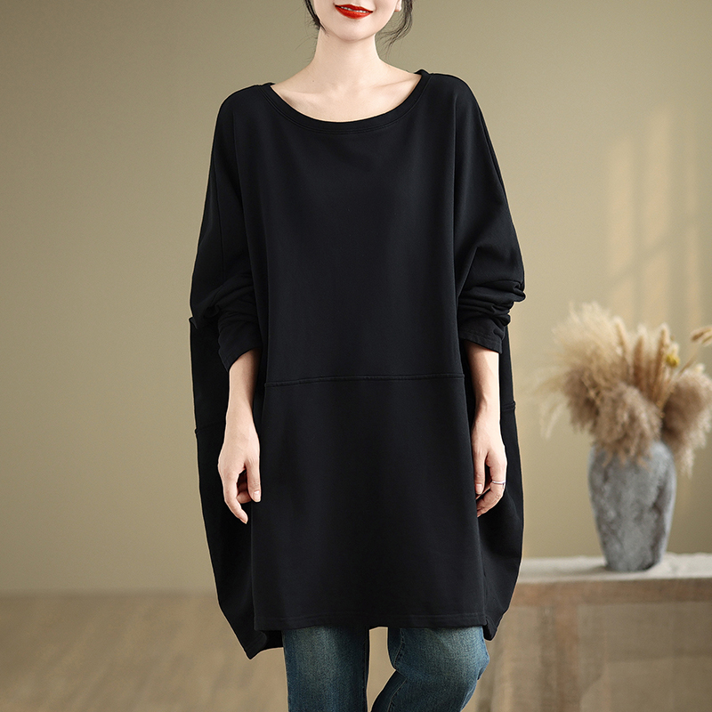 胖mm特大版200斤加厚上衣大衫遮肉遮肚显瘦洋气气质慵懒风中长款 - 图1