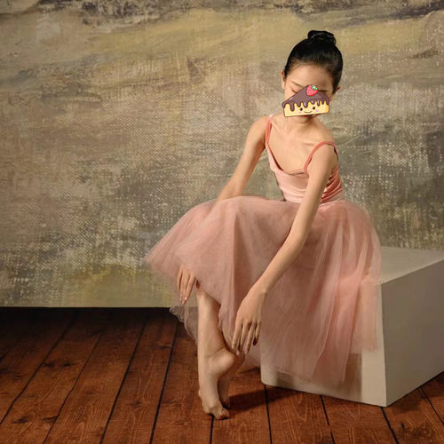 儿童芭蕾舞蹈服TUTU半身纱裙裸粉色2024新款日常练习大摆裙大童女 - 图0